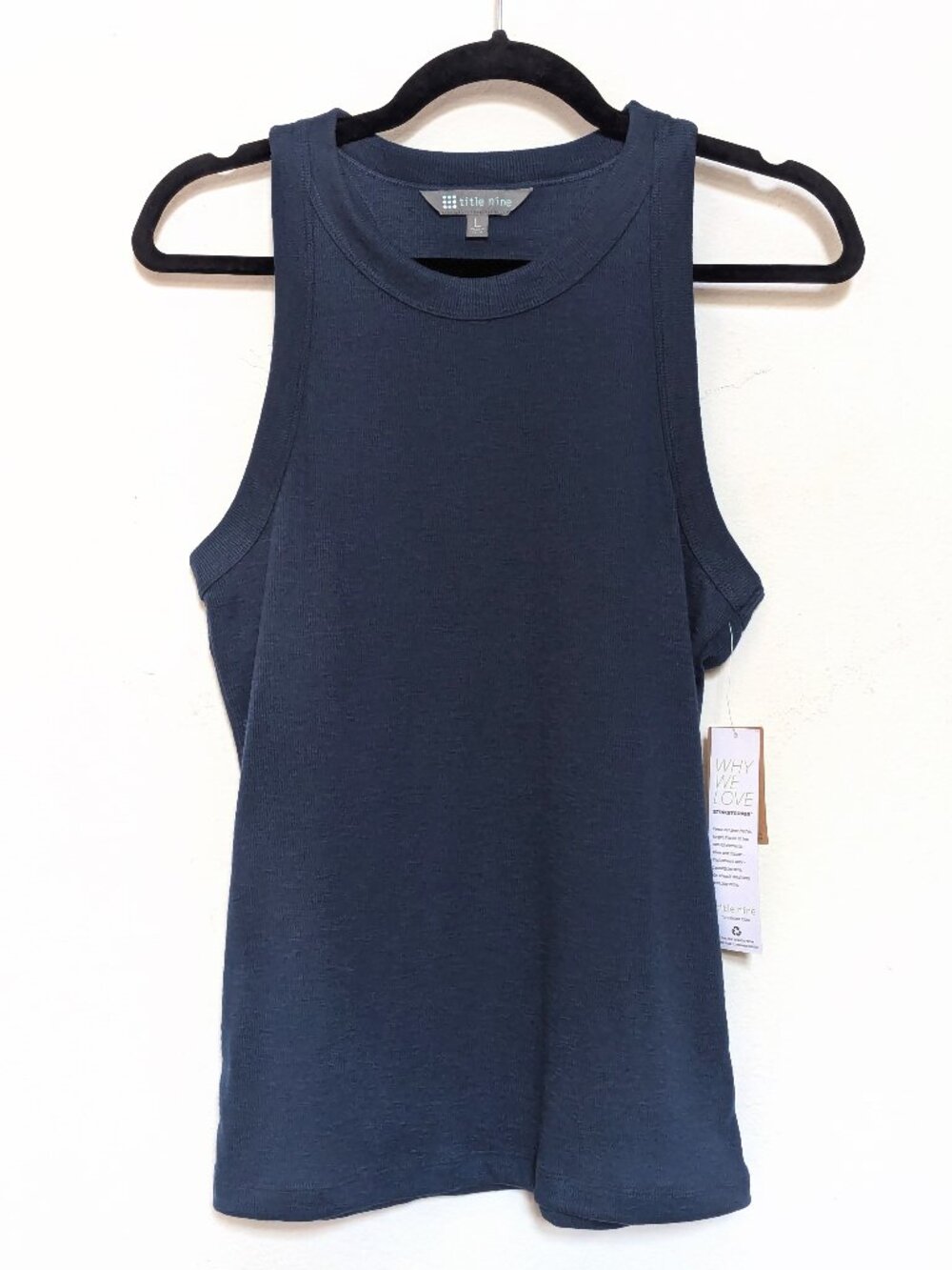 NWT Title Nine Headlands Ribbed Tank in Navy Blue